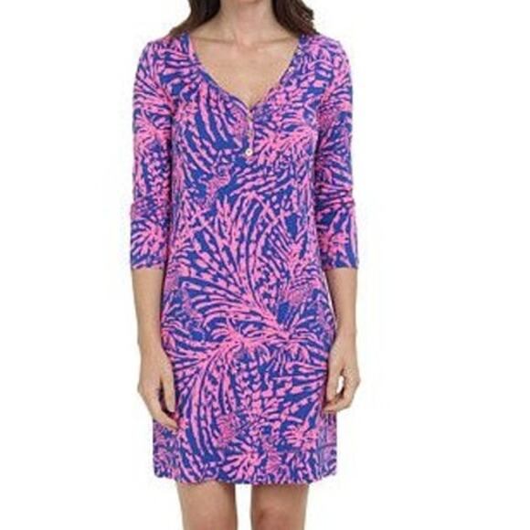 Lilly Pulitzer Dresses & Skirts - Lilly Pulitzer Palmetto Dress Womens XS Blue Pink Zebra Rollin In Grass Tropical